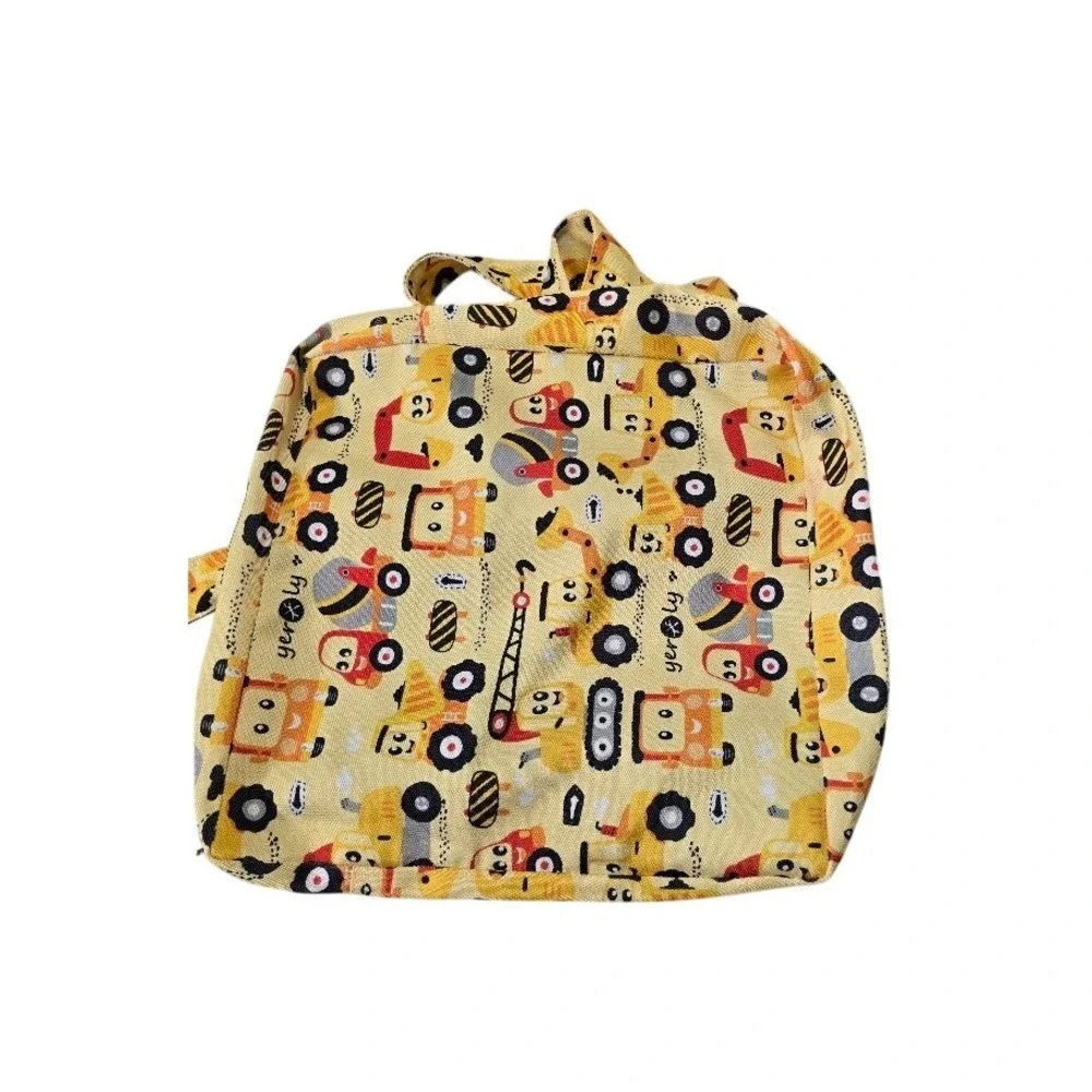 Yeroly Kids Yellow Construction‎ Truck Print Backpack Small Toddler School Bag